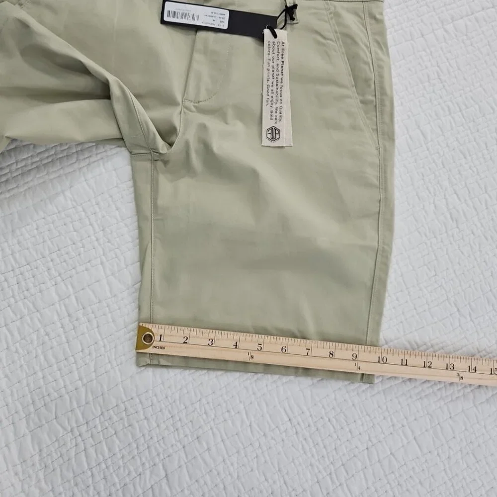NWT‎ Free Planet Men's Stretch Chino Shorts Men's 28 Celadon Green 9